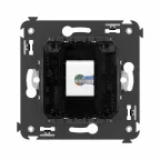 Avanti Компьютерная розетка RJ-45 без шторки в стену, кат.6А одинарная, Черный квадрат