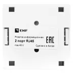 Розетка настенная TERACOM PRO Cat.6 неэкранированная 2 порта RJ-45 Dual IDC белая