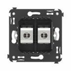 Avanti Компьютерная розетка RJ-45 без шторки в стену, кат.6А двойная экранированная, Черный матовый