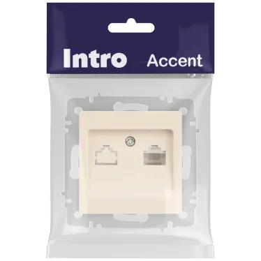 Розетка Intro Accent 6-303-02 информационная RJ45, IP20, СУ, слоновая кость