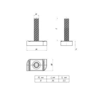 STRUT-Т-болт М8х30