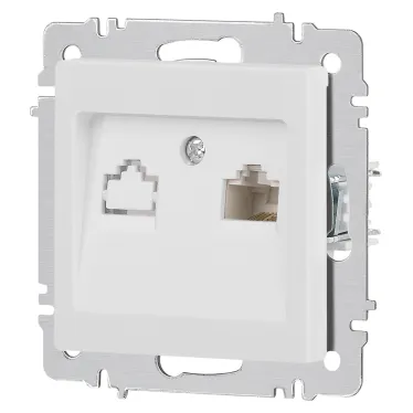 Розетка Intro Accent 6-303-01М информационная RJ45, IP20, СУ, белый матовый
