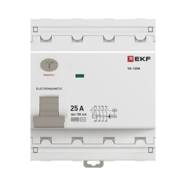 Выключатель дифференциального тока ВД-100N 4P 25А 100мА тип AC эл-мех 6кА PROXIMA