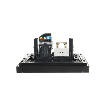 FORTE@PIANO Розетка двойная RJ11+RJ45 кат.5E FP135 черный IEK