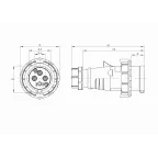 Вилка кабельная IP67 16A 3P+E 400В