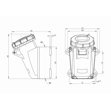 Розетка наружная IP67 32A 3P+E 400В