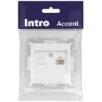 Розетка Intro Accent 6-303-01М информационная RJ45, IP20, СУ, белый матовый
