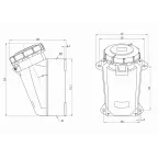 Розетка наружной установки IP67 63A 3p+E+N 400V