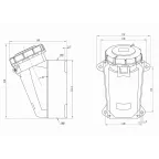 Розетка наружная IP67 63A 3P+E 400V