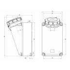 Розетка наружной установки IP67 125 A 2P+E 230V