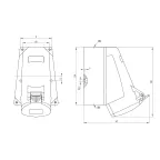Розетка кабельная наружная IP44 32A 3P+E 400V