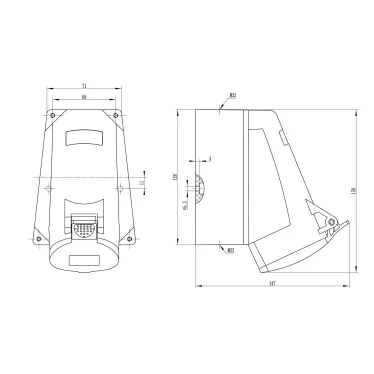 Розетка кабельная наружная IP44 32A 3P+E 400V