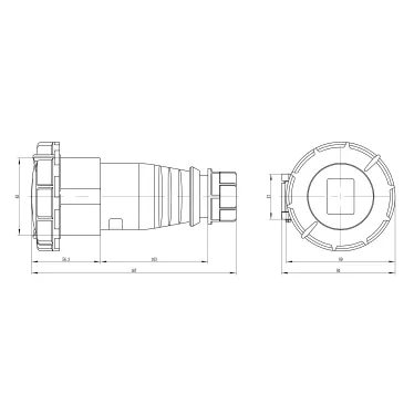 Розетка кабельная IP67 16A 3P+E+N 400V