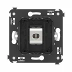 Avanti Компьютерная розетка RJ-45 без шторки в стену, кат.6 одинарная экранированная, Черный матовый