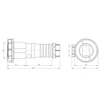 Розетка кабельная IP67 32A 2P+E 230В
