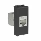 Avanti Компьютерная розетка RJ-45 без шторки модульная, кат.6 экранированная, Черный матовый, 1 модуль