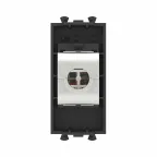 Avanti Компьютерная розетка RJ-45 без шторки модульная, кат.6 экранированная, Черный матовый, 1 модуль