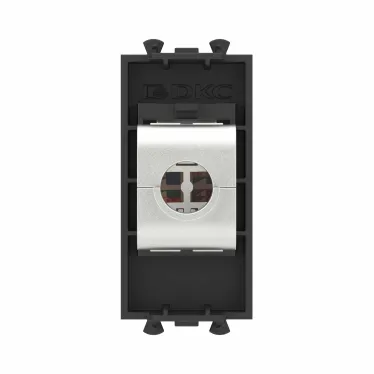 Avanti Компьютерная розетка RJ-45 без шторки модульная, кат.6 экранированная, Черный матовый, 1 модуль