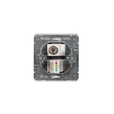 Розетка ROUND компьютерная RJ45 кат6 + TV скрытой установки механизм перламутр