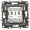 Розетка телефонная двойная 2XRJ11, Эра12, белый, 12-3106-01