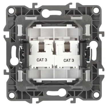 Розетка телефонная двойная 2XRJ11, Эра12, белый, 12-3106-01