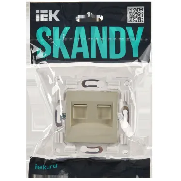 SKANDY Розетка компьютерная двойная RJ45 кат.6 SK-K04B бежевый IEK