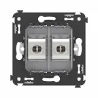 Avanti Компьютерная розетка RJ-45 без шторки в стену, кат.6А двойная экранированная, Закаленная сталь