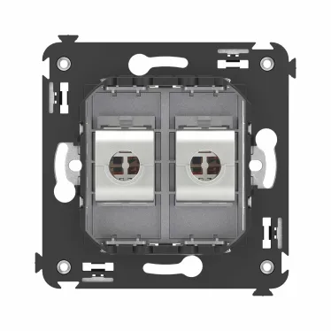 Avanti Компьютерная розетка RJ-45 без шторки в стену, кат.6А двойная экранированная, Закаленная сталь