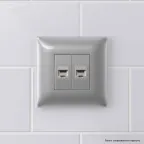 Avanti Компьютерная розетка RJ-45 без шторки в стену, кат.6А двойная экранированная, Закаленная сталь