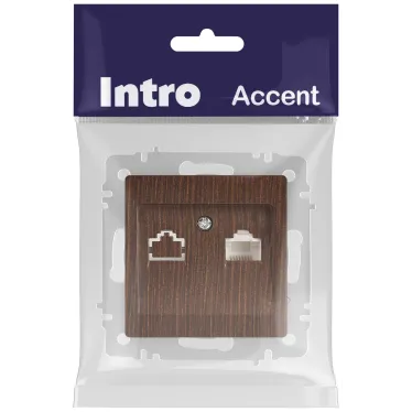 Розетка Intro Accent 6-303-10 информационная RJ45, IP20, СУ, венге