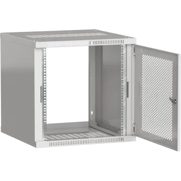 Шкаф LINEA WE 9U 600x600мм дверь перфор серый