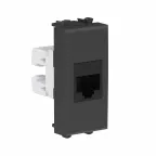 Avanti Компьютерная розетка RJ-45 без шторки модульная, кат.6А, Черный матовый, 1 модуль