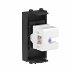 Avanti Компьютерная розетка RJ-45 без шторки модульная, кат.6А, Черный матовый, 1 модуль