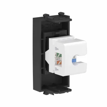 Avanti Компьютерная розетка RJ-45 без шторки модульная, кат.6А, Черный матовый, 1 модуль