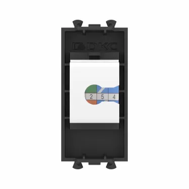 Avanti Компьютерная розетка RJ-45 без шторки модульная, кат.6А, Черный матовый, 1 модуль