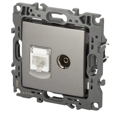 Розетка Серия 12 12-3110-16 комбинированная RJ45+TV, титан