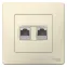 BLANCA скрытой установки розетка двойная компьютерная RJ45, молочный