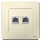 BLANCA скрытой установки розетка двойная компьютерная RJ45, молочный