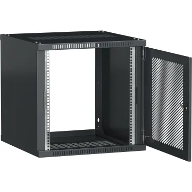 Шкаф LINEA WE 9U 600х600мм дверь перфорированная черный