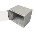 Шкаф настенный 19-дюймовый 19'' 15U 775x600х600мм стеклянная дверь с перфорацией ручка с замком серый RAL 7035 WRline''