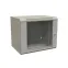 Шкаф настенный 19-дюймовый 19'' 15U 775x600х600мм стеклянная дверь с перфорацией ручка с замком серый RAL 7035 WRline''