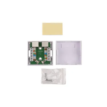 Розетка компьютерная RJ-45 категория 5e экранированная двойная внешняя Dual IDC цвет белый WRline