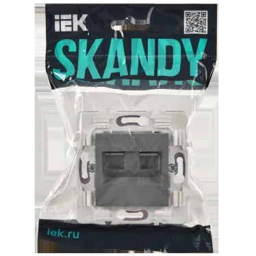 SKANDY Розетка компьютерная двойная RJ45 кат.5E SK-K03Gr серый IEK