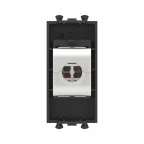 Avanti Компьютерная розетка RJ-45 без шторки модульная кат.6А экранированная Черный матовый 1 модуль