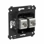 Avanti Компьютерная розетка RJ-45 без шторки в стену, кат.6А двойная экранированная, Черный квадрат