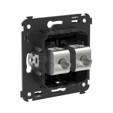 Avanti Компьютерная розетка RJ-45 без шторки в стену, кат.6А двойная экранированная, Черный квадрат