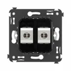 Avanti Компьютерная розетка RJ-45 без шторки в стену, кат.6А двойная экранированная, Черный квадрат