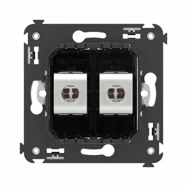Avanti Компьютерная розетка RJ-45 без шторки в стену, кат.6А двойная экранированная, Черный квадрат