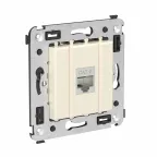 Avanti Компьютерная розетка RJ-45 без шторки в стену, кат.6 одинарная экранированная, Ванильная дымка