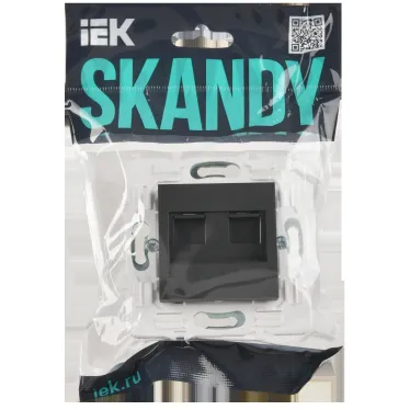 SKANDY Розетка компьютерная двойная RJ45 кат.5E SK-K03G графит IEK